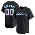 Custom Miami Marlins Black CONTON Alternate Limited Jersey