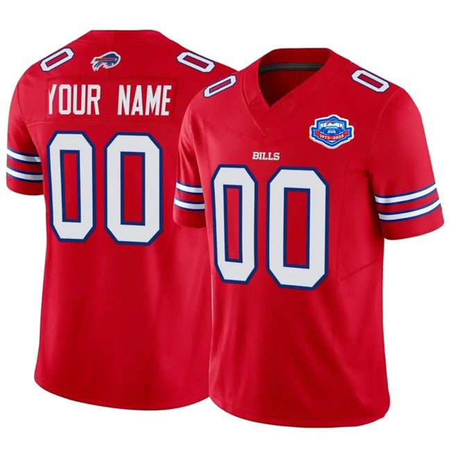 Custom B.Bills Active Player Red CONTON 2025 F.U.S.E. With Farewell Patch Vapor Untouchable Limited Stitched Jersey