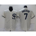 Chicago White Sox #7 Tim Anderson 2021 Cream CONTON Navy Field of Dreams Name Flex Base Stitched Jersey