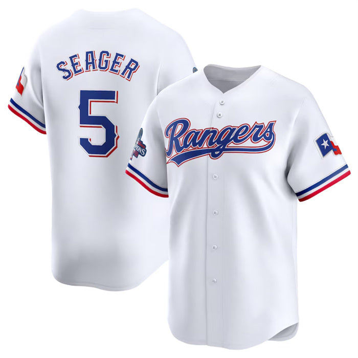 Texas Rangers #5 Corey Seager White CONTON 2023 World Series Champions Stitched Jersey