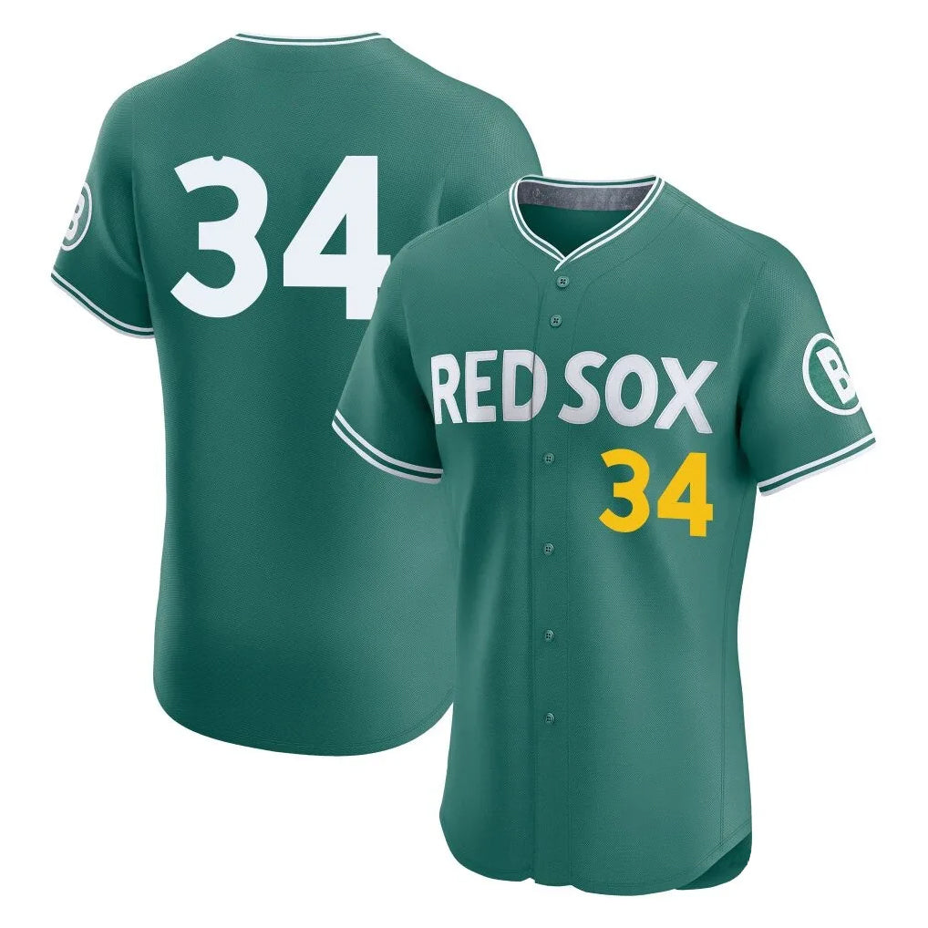 Boston Red Sox #34 David Ortiz Player Green CONTON City Connect Limited Elite Home Game Stitched Jerseys1