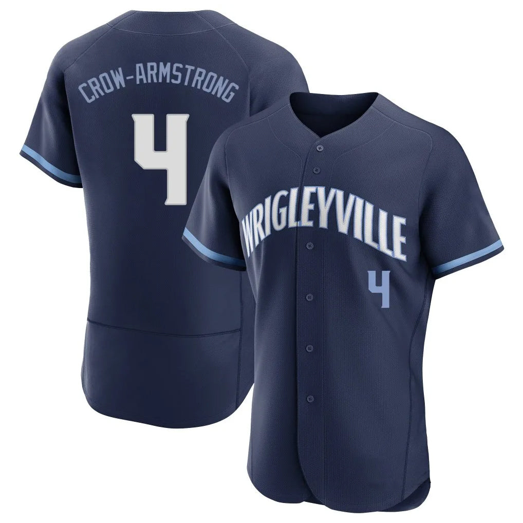 Chicago Cubs #4 Pete Crow-Armstrong Player Navy CONTON City Connect Limited Elite Home Stitched Jerseys