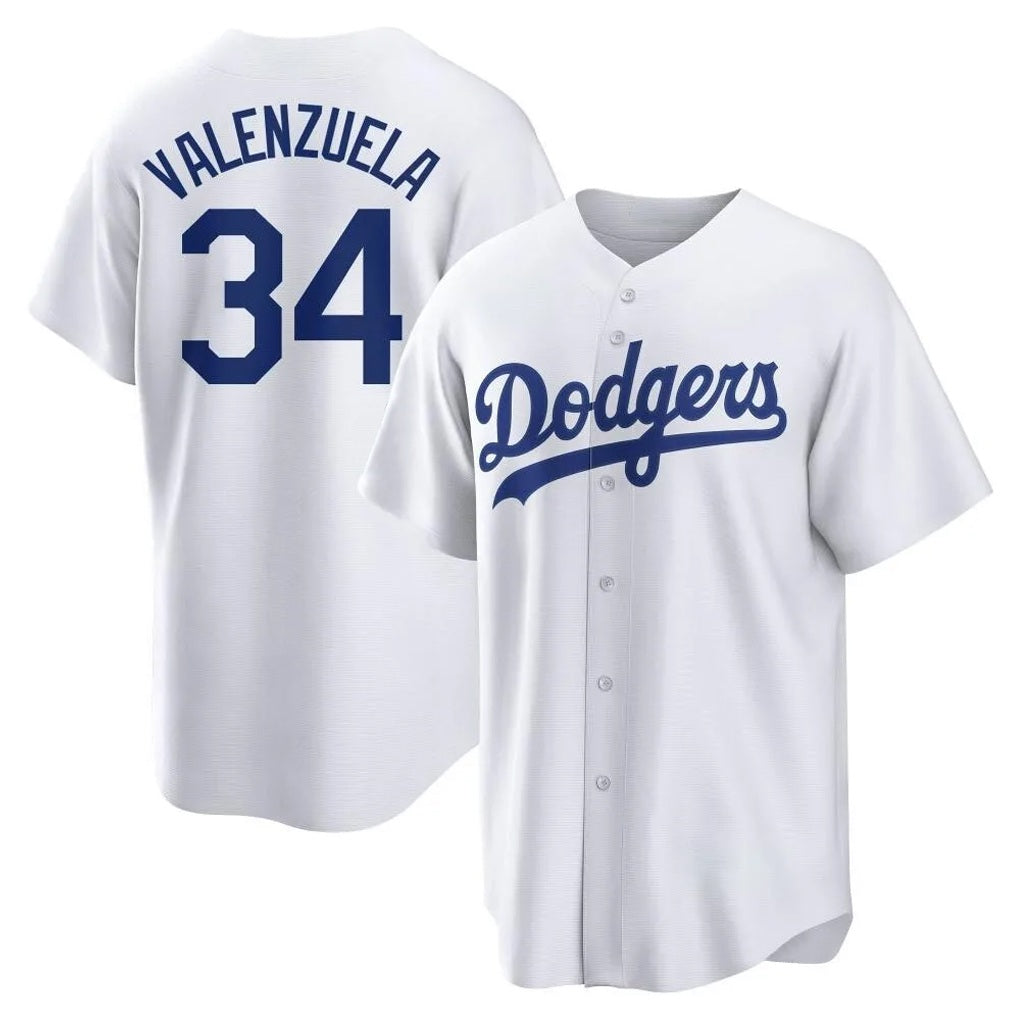 Los Angeles Dodgers #34 Fernando Valenzuela Player White CONTON Game Home Stitched Jerseys