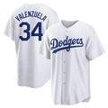 Los Angeles Dodgers #34 Fernando Valenzuela Player White CONTON Game Home Stitched Jerseys