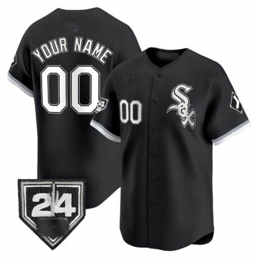 Custom Chicago White Sox 2024 Spring Training Patch Vapor Premier Limited Jersey ¨C Black CONTON
