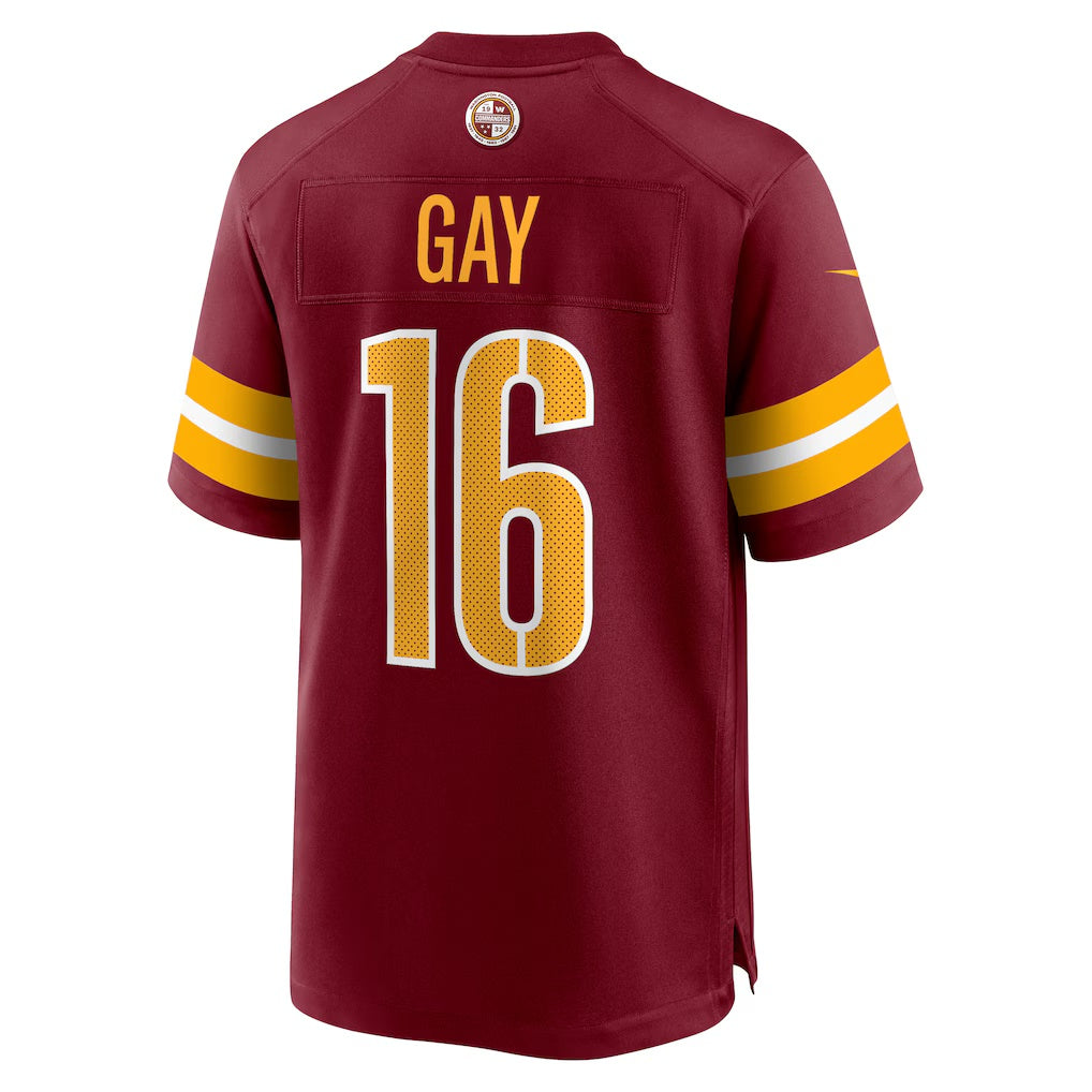 W.Commanders #16 Matt Gay Burgundy CONTON Team Game Jersey