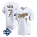 Los Angeles Dodgers #7 Blake Snell Player Gold CONTON Collection Limited World Series Meet Home Stitched Jerseys
