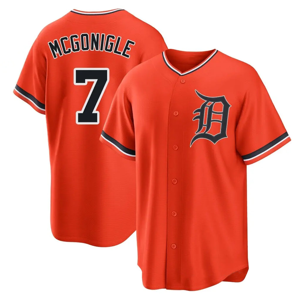 Detroit Tigers #7 Kevin McGonigle Player Orange CONTON Home Game Stitched Jerseys