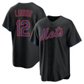 New York Mets #12 Francisco Lindor Black CONTON Alternate Replica Jersey