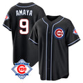 Chicago Cubs #9 Miguel Amaya Player Black CONTON Fashion Out 150th Anniversary Game Stitched Jerseys