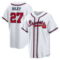 Atlanta Braves #27 Austin Riley White CONTON Home Replica Player Jersey