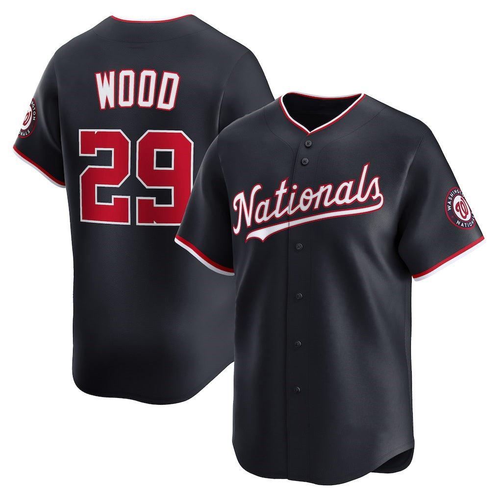 Washington Nationals #29 James Wood Navy CONTON Alternate Limited Player Jersey