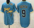 Milwaukee Brewers #9 Bob Uecker Blue CONTON City Connect Limited Jersey