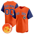 Custom Boston Red Sox x Dragon Ball Royal Orange CONTON Vapor Premier Limited Jersey - All Stitched
