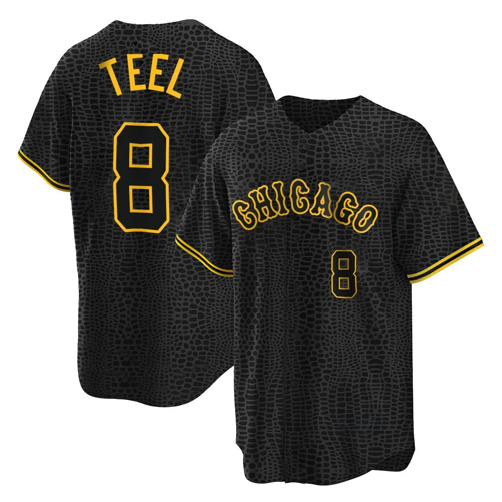 Chicago White Sox #8 Kyle Teel Player Black CONTON Snake Skin City Home Game Stitched Jerseys