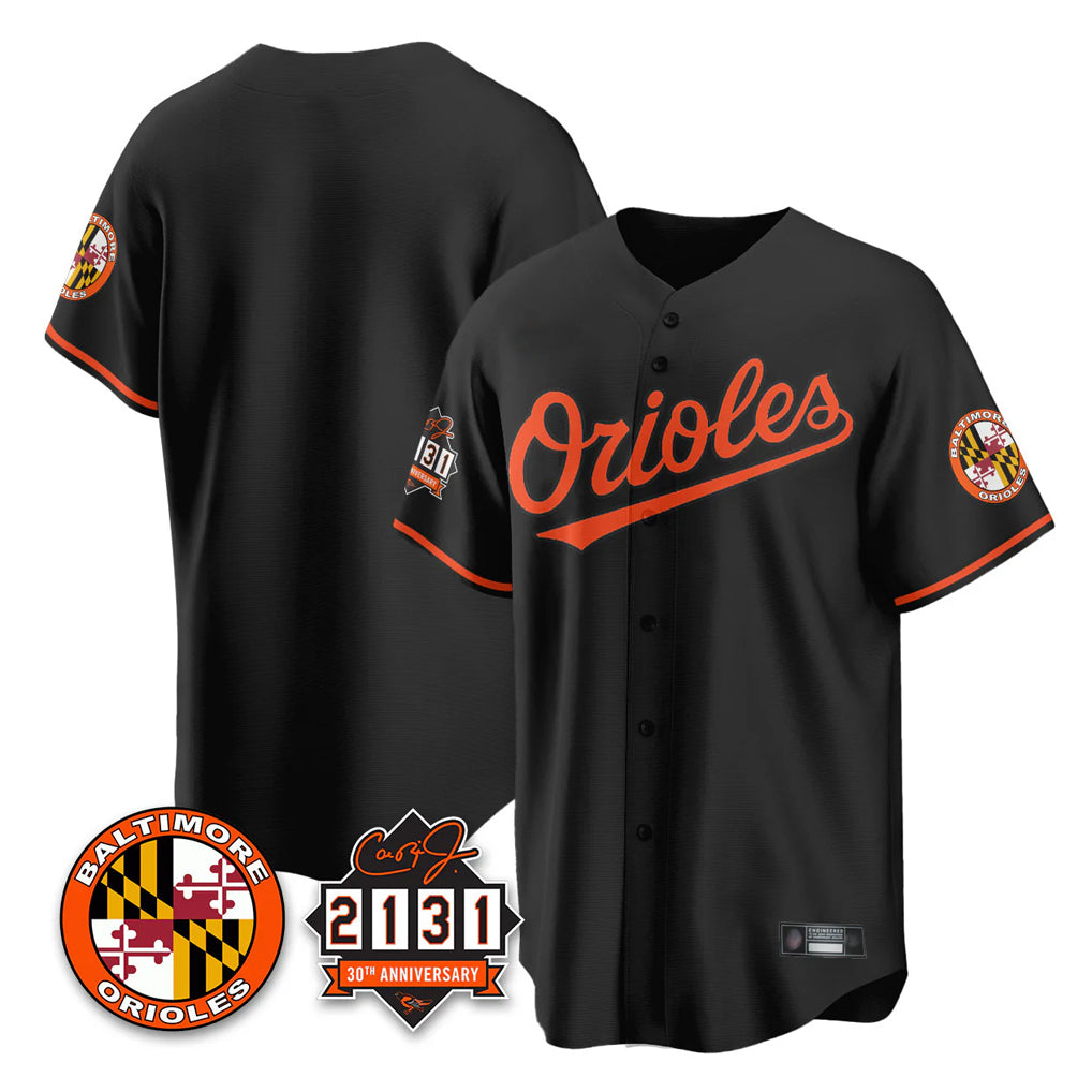 Baltimore Orioles Black CONTON 30th Anniversary of 2131 Home Game Blank Player Stitched Jerseys
