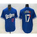 Los Angeles Dodgers #17 Shohei Ohtani Number Mexico Blue CONTON Cool Base Stitched Jerseys