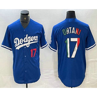 Los Angeles Dodgers #17 Shohei Ohtani Number Mexico Blue CONTON Cool Base Stitched Jerseys