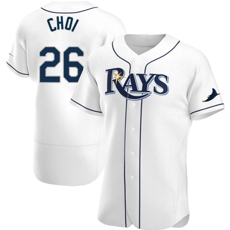 Tampa Bay Rays #26 Ji-Man Choi White CONTON Home Jersey