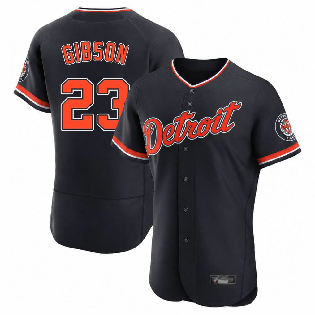 Detroit Tigers #23 Kirk Gibson Player Navy CONTON Limited Elite Home Game Stitched Jerseys