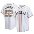 Houston Astros #53 Cristian Javier Player Gold CONTON Collection Game Home Stitched Jerseys
