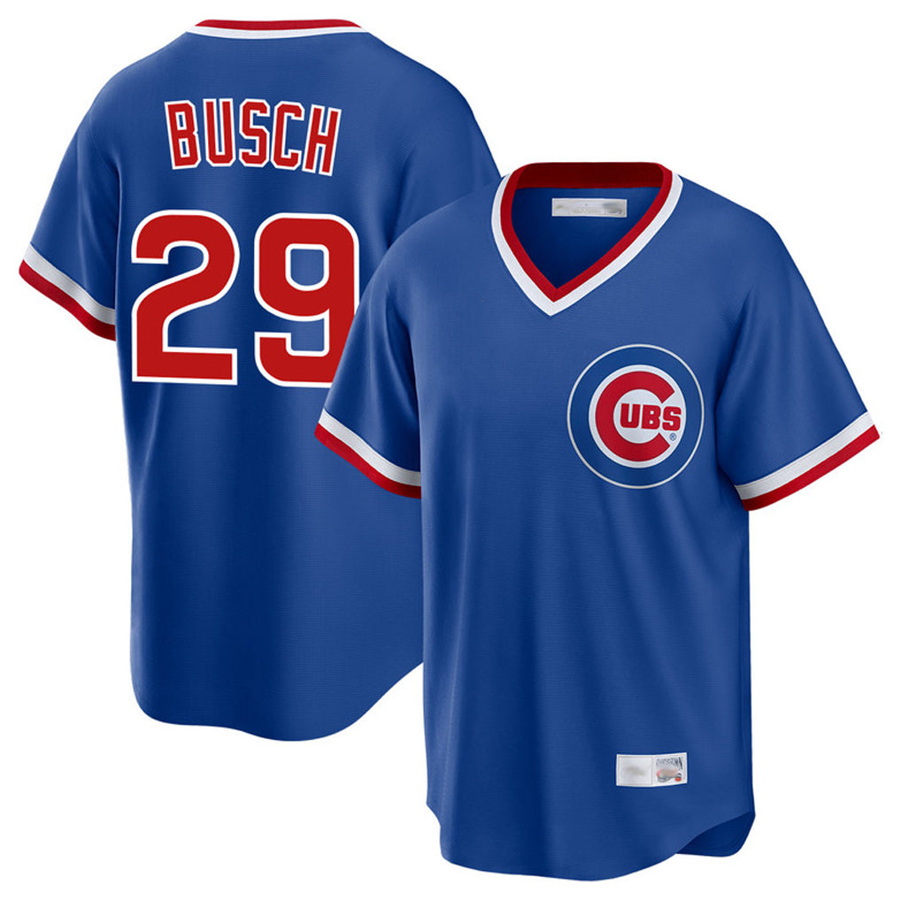 Chicago Cubs #29 Michael Busch Player Royal CONTON T-shirt Cooperstown Collection Limited Stitched Jerseys