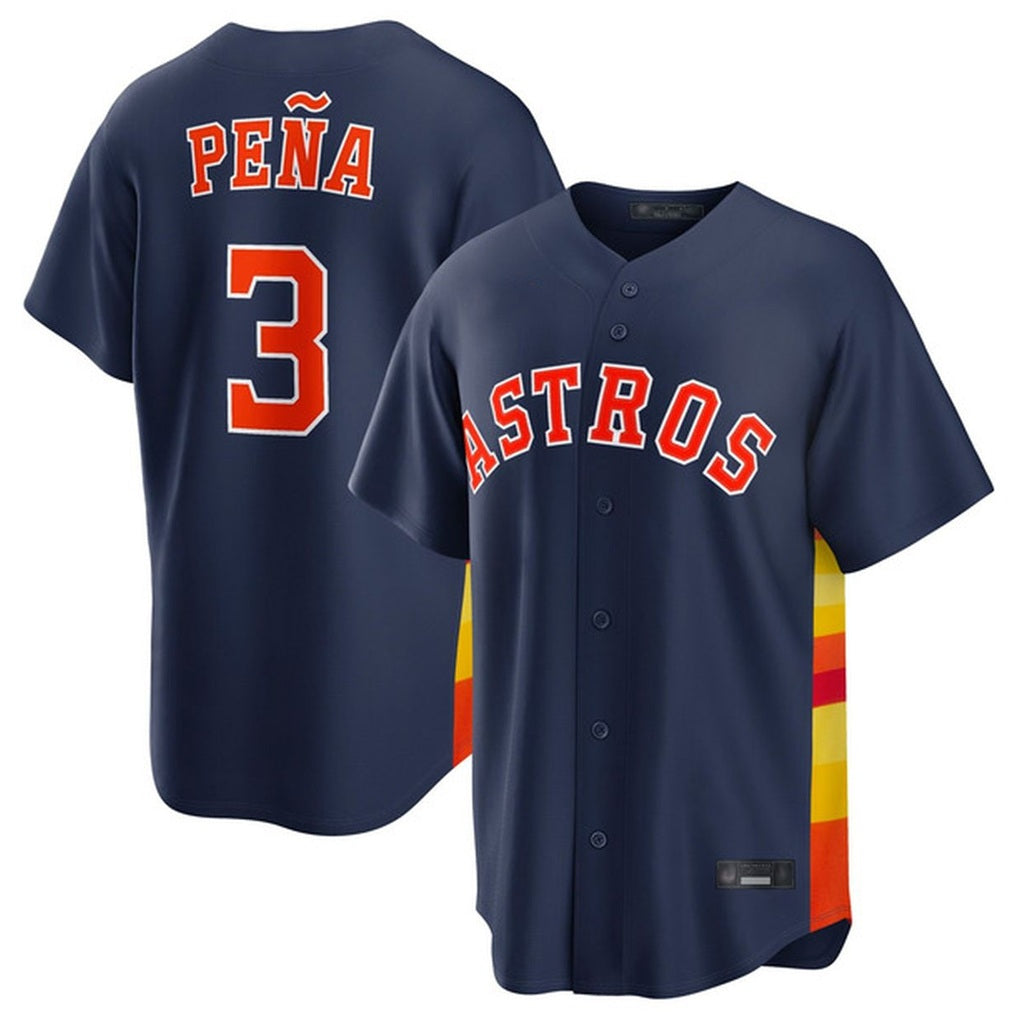 Houston Astros #3 Jeremy Pena Player Navy CONTON Home Game Stitched Jerseys