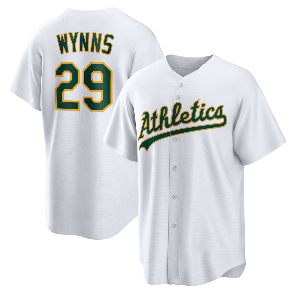 Oakland Athletics #29 Austin Wynns White CONTON Home Replica Jersey