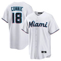 Miami Marlins #18 Griffin Conine Player White CONTON Home Game Stitched Jerseys
