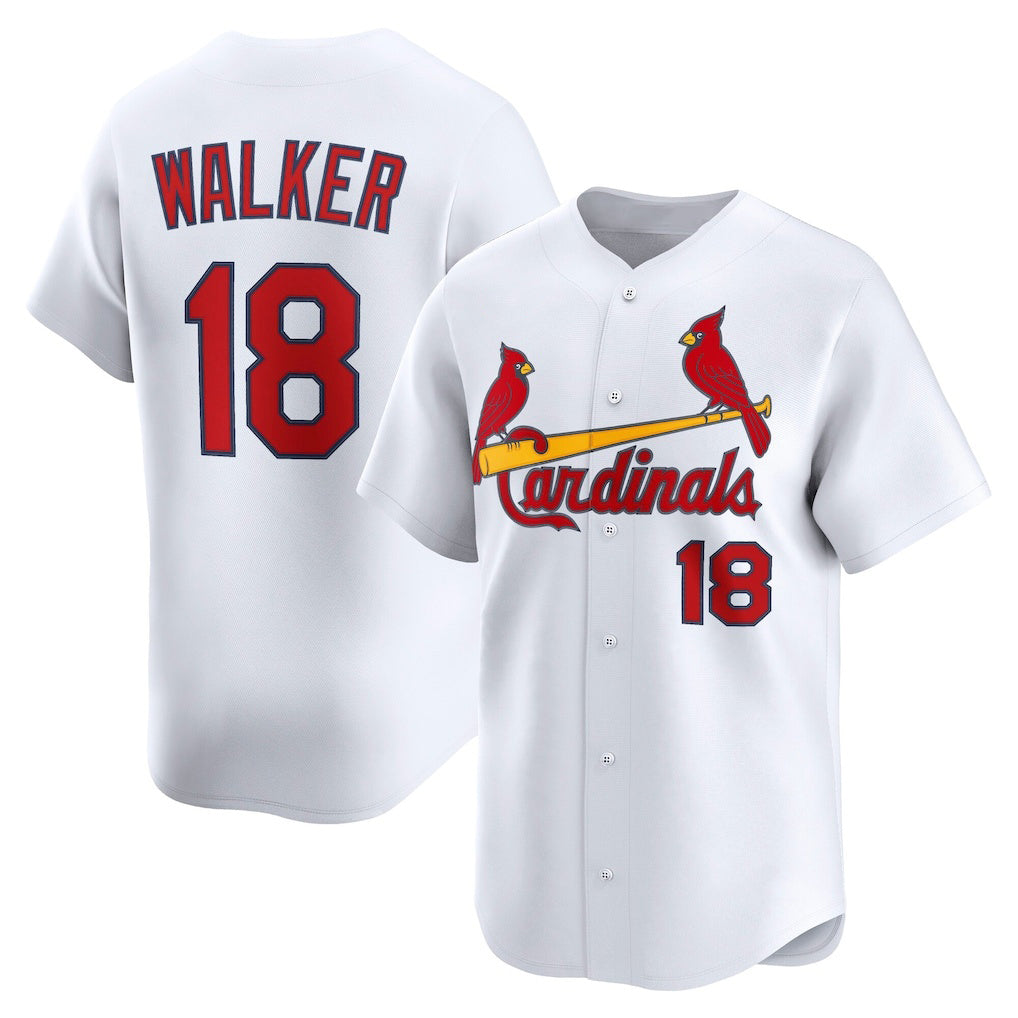 St. Louis Cardinals #18 Jordan Walker White CONTON Home Limited Player Jersey