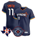 Houston Astros #11 Cam Smith Player Navy CONTON City Connect Texas Patch Vapor Premier Limited Elite Home Stitched Jerseys