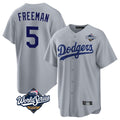 Los Angeles Dodgers #5 Freddie Freeman Player Gray CONTON World Series Game Stitched Jerseys