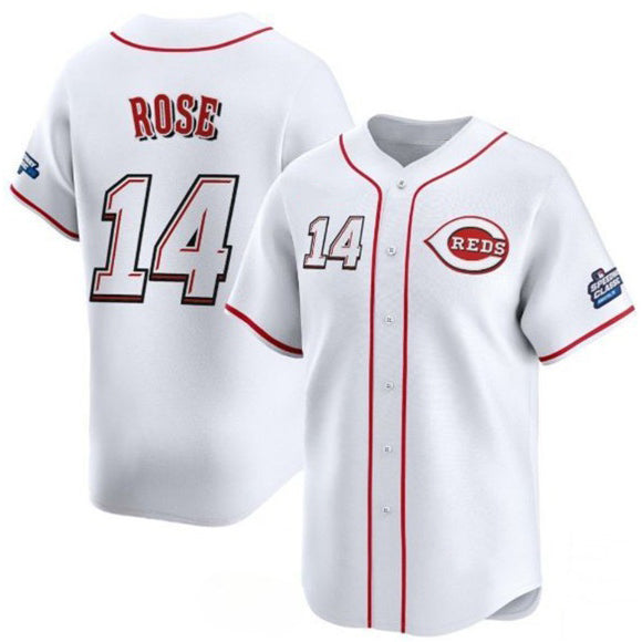 Cincinnati Reds #14 Pete Rose White CONTON 2025 Speedway Classic Home Limited Stitched Jersey