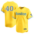 Boston Red Sox #40 Willson Contreras Player Yellow CONTON Limited Home Game Stitched Jerseys1