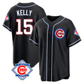 Chicago Cubs #15 Carson Kelly Player Black CONTON Fashion Out 150th Anniversary Game Stitched Jerseys