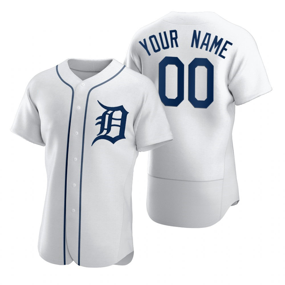 Custom Detroit Tigers White CONTON 2020 Stitched Flex Base Jersey
