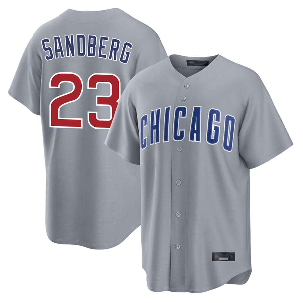 Chicago Cubs #23 Ryne Sandberg Player Gray CONTON Home Game Stitched Jerseys