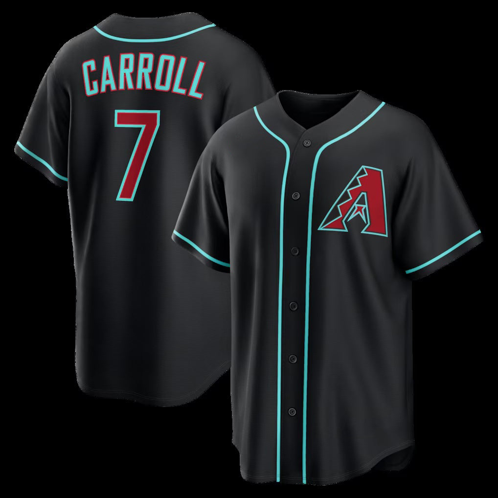 Arizona Diamondbacks #7 Corbin Carroll Black CONTON Alternate Replica Jersey