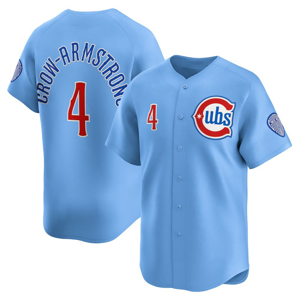 Chicago Cubs #4 Pete Crow-Armstrong Light Blue CONTON Alternate Limited Player Jersey