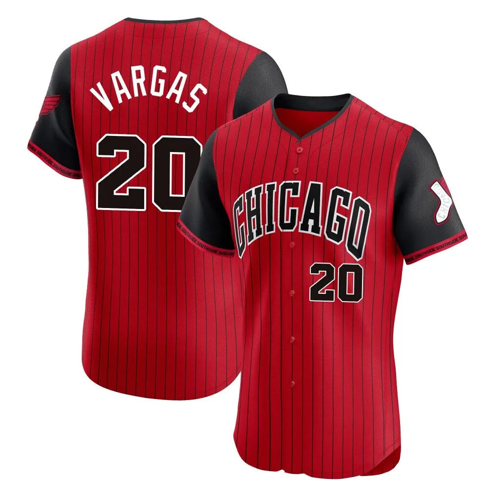 Chicago White Sox #20 Miguel Vargas Player Red CONTON City Connect Limited Elite Home Stitched Jerseys