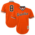 Baltimore Orioles #8 Cal Ripken Player Orange CONTON Mitchell & Ness Cooperstown Collection Mesh T-shirt Game Stitched Jerseys