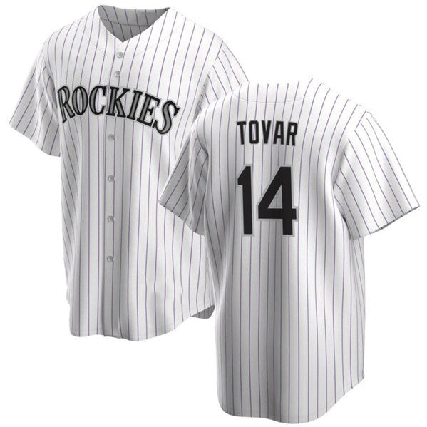 Colorado Rockies #14 Ezequiel Tovar White CONTON Cool Base Stitched Jersey