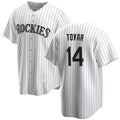 Colorado Rockies #14 Ezequiel Tovar White CONTON Cool Base Stitched Jersey
