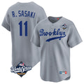 Los Angeles Dodgers #11 Roki Sasaki Player Gray CONTON World Series Game Limited Home Stitched Jerseys