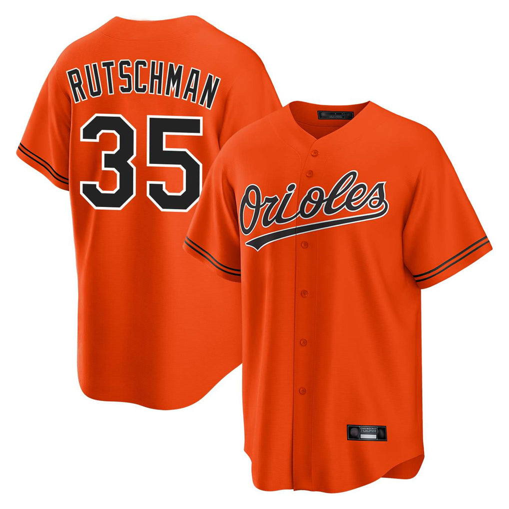 Baltimore Orioles #35 Adley Rutschman Player Orange CONTON Home Game Stitched Jerseys