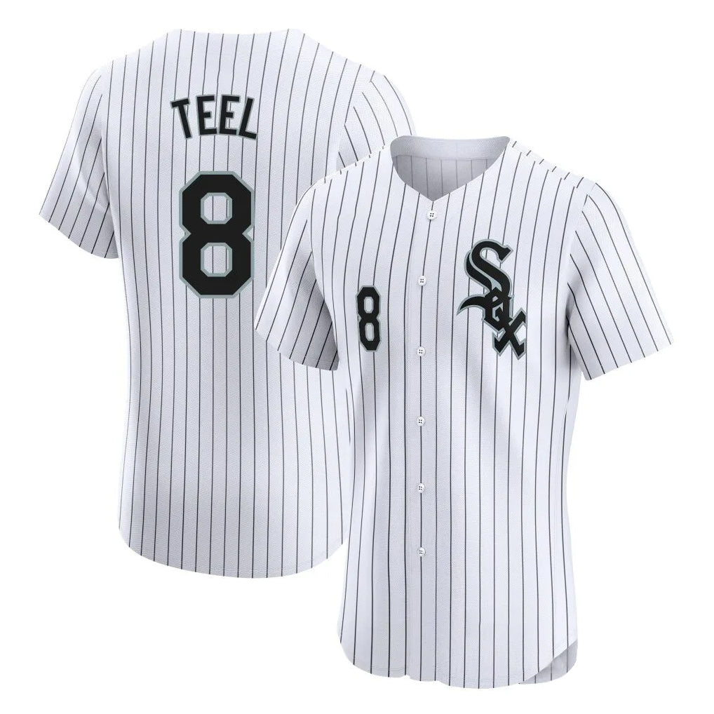 Chicago White Sox #8 Kyle Teel Player White CONTON Stripe Limited Elite Home Stitched Jerseys
