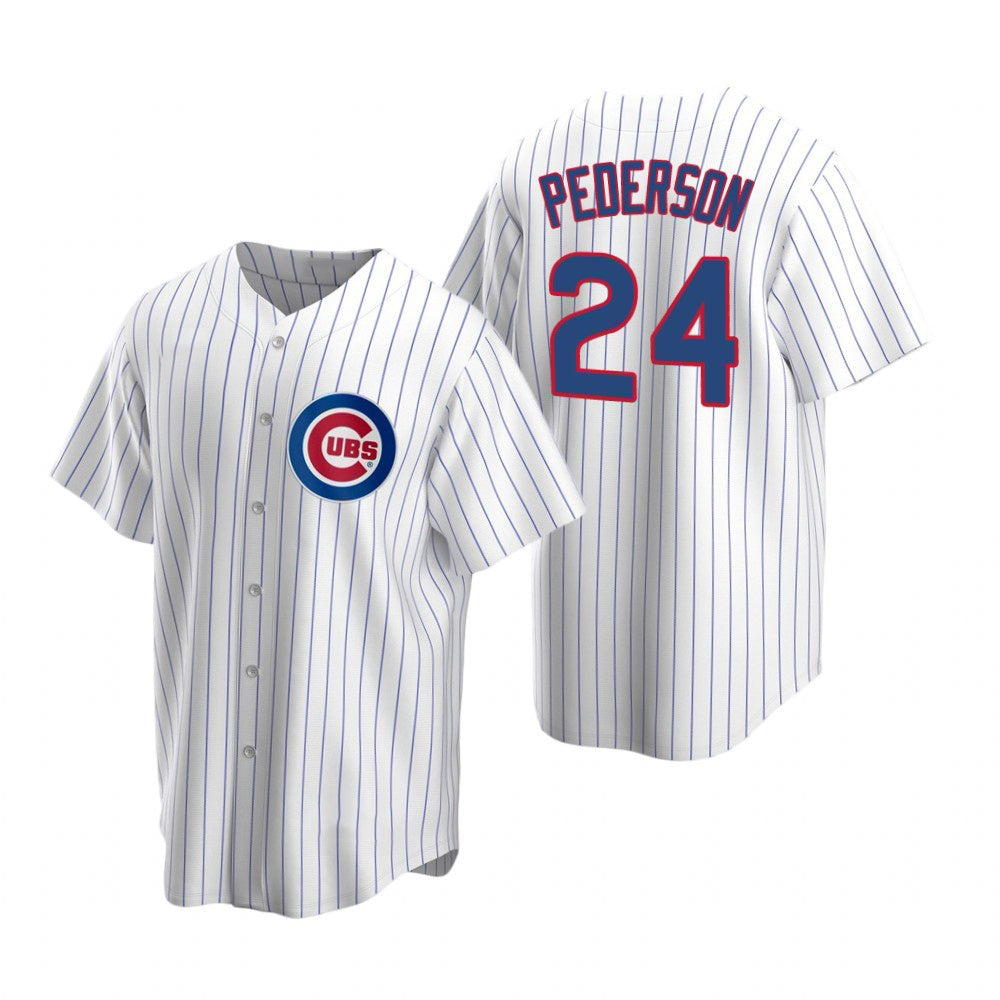 Chicago Cubs #24 Joc Pederson White CONTON Replica Home Jersey