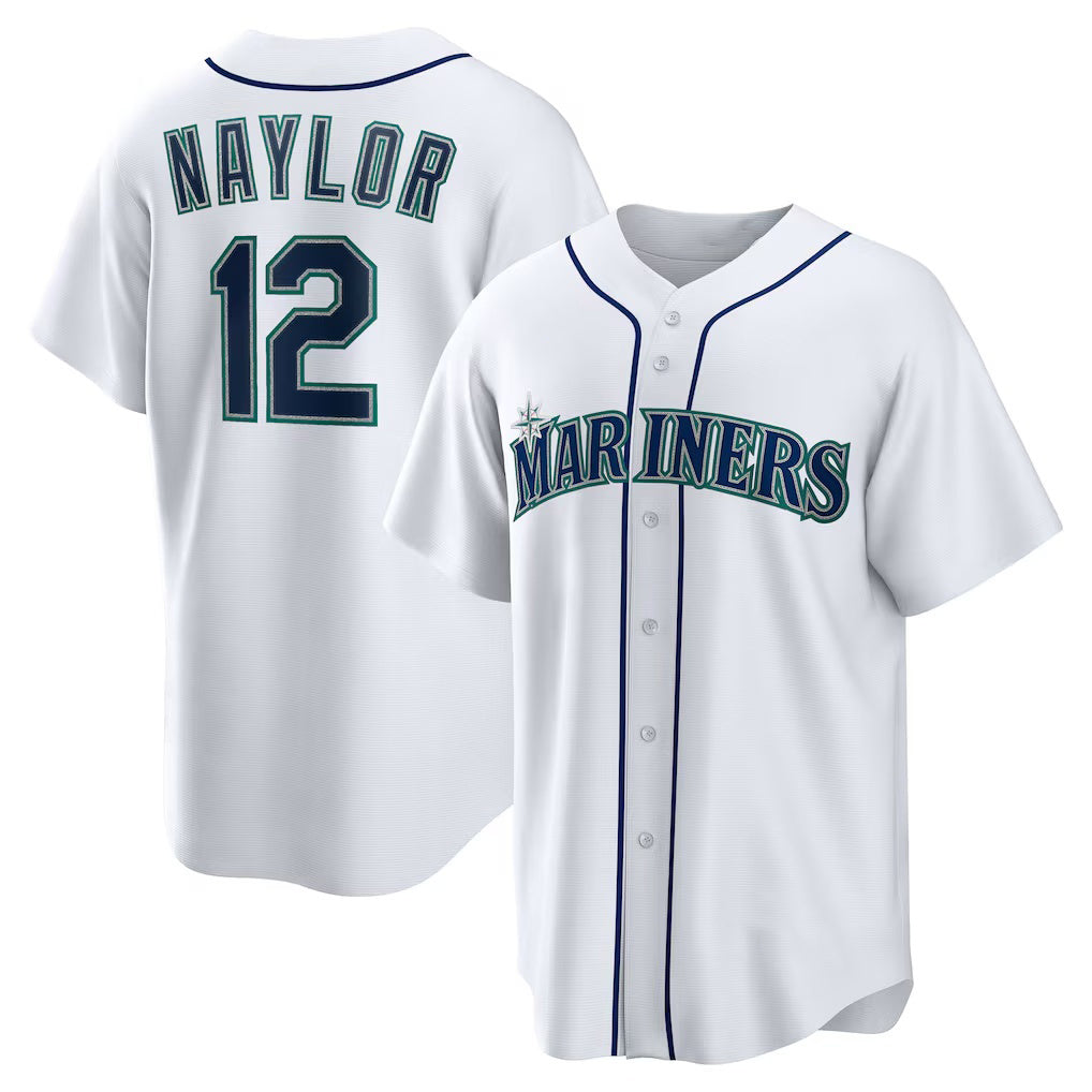Seattle Mariners #12 Josh Naylor White CONTON Home Replica Jersey