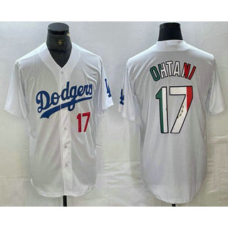 Los Angeles Dodgers #17 Shohei Ohtani Number Mexico White CONTON Cool Base Stitched Jersey 2