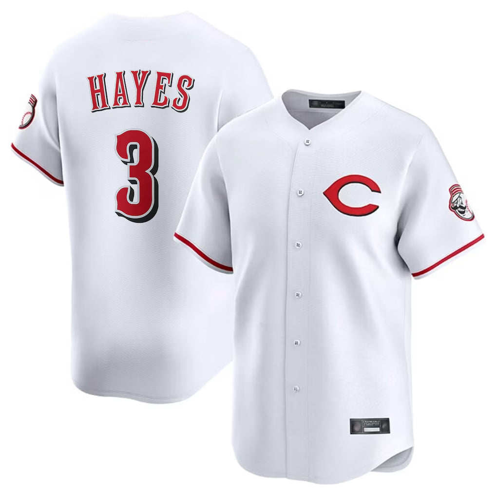 Cincinnati Reds #3 Ke'Bryan Hayes Player White CONTON Limited Home Stitched Jerseys